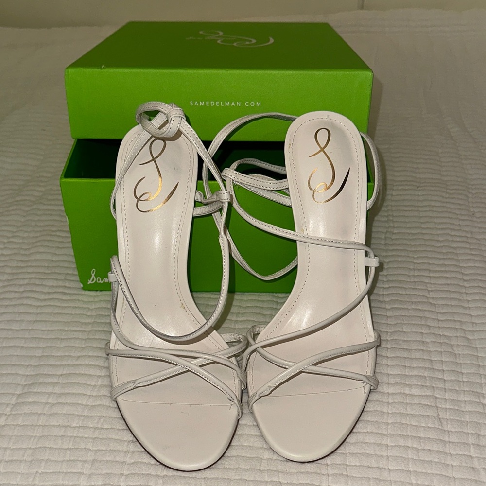 Sam Edelman Cream Strappy Heels